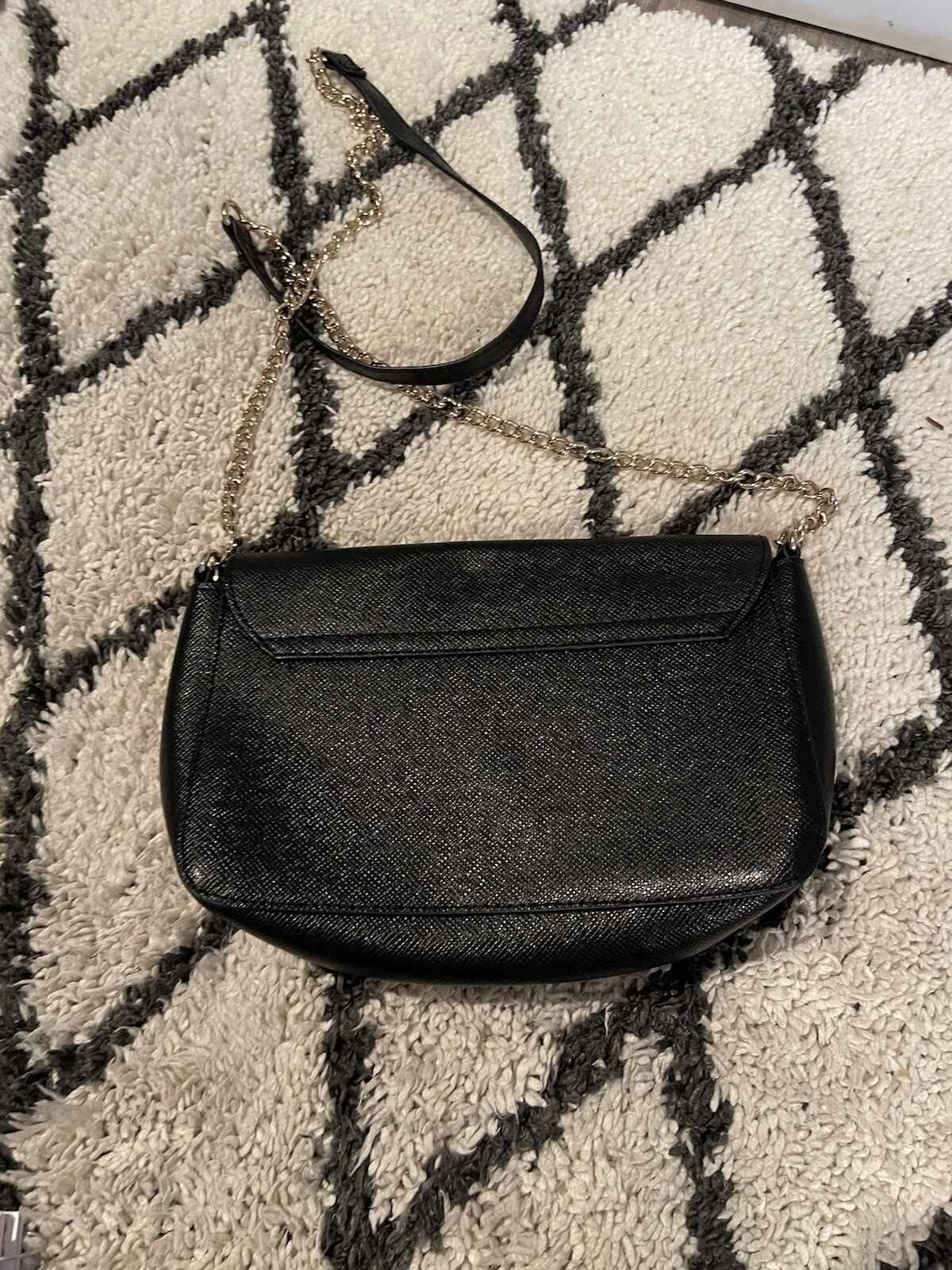 Unbranded Crossbody Purse Black W Silver Bee Decor