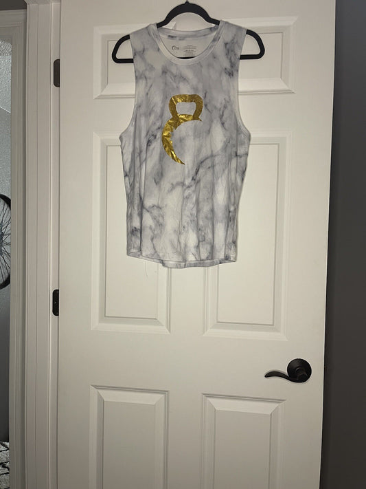 Zyia Active Kettlemoon Tank Large Gray White Tie Dye 