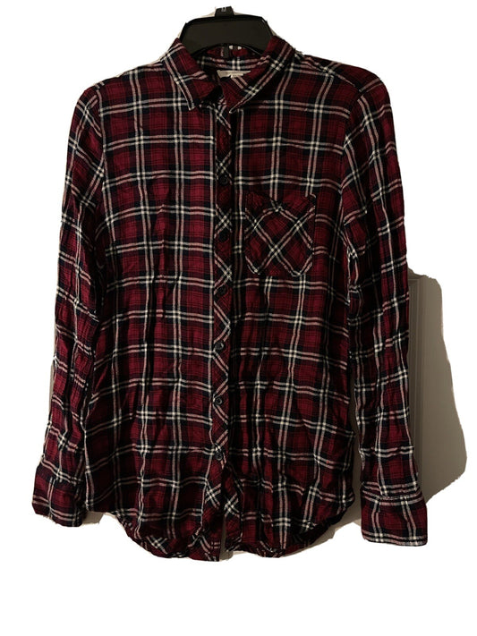 Beach lunch lounge button down xs red navy black white striped