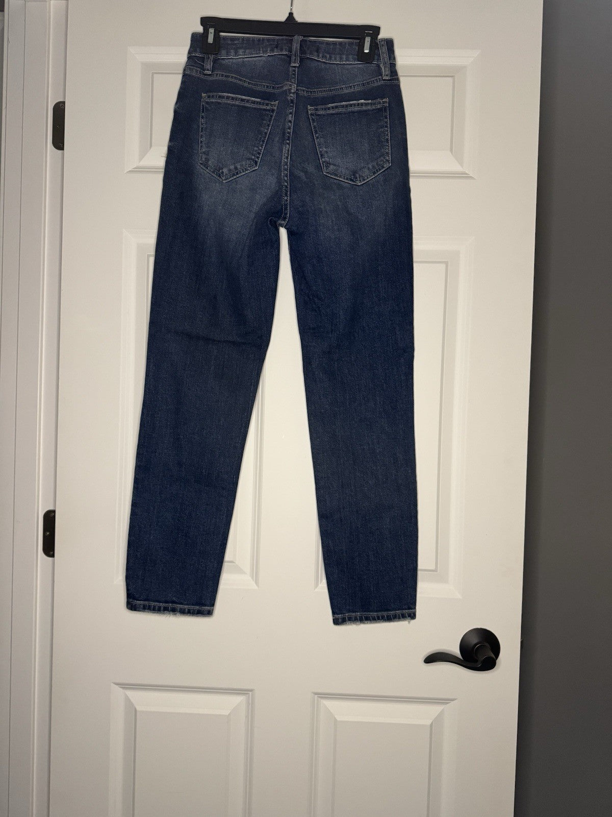 Eunina Tobi Super High Rise Mom Jean Ankle 3 Light Distressing Blue 