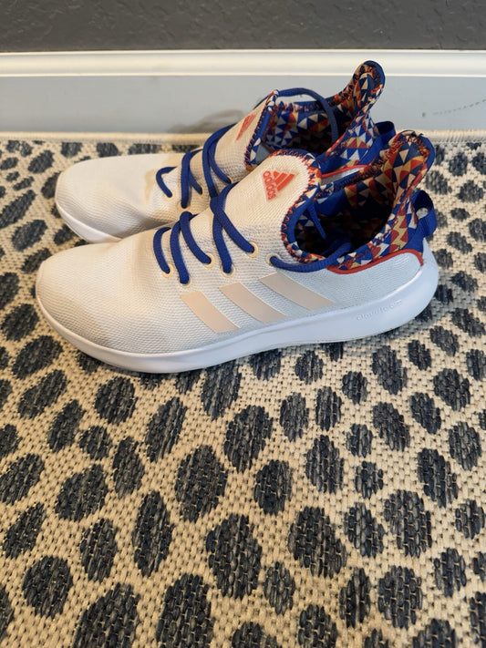 Adidas Cloud foam Pure Running Shoes 7.5 White W Blue Pink Multicolor Brand New 