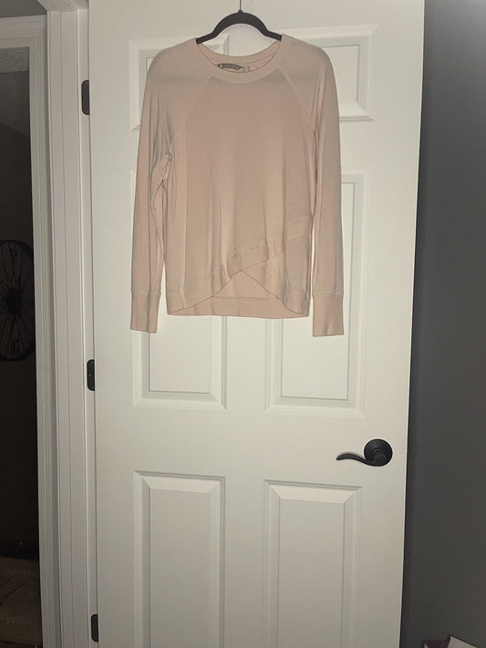Athleta Small Sweatshirt Overlap In Front Pink 