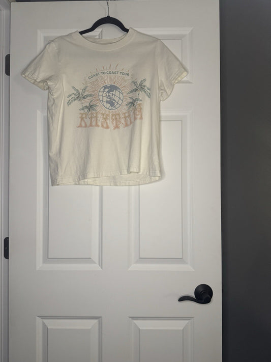 Rhythm Vintage Coast To Coast Tour T Shirt Medium Cream W Multi Graphics