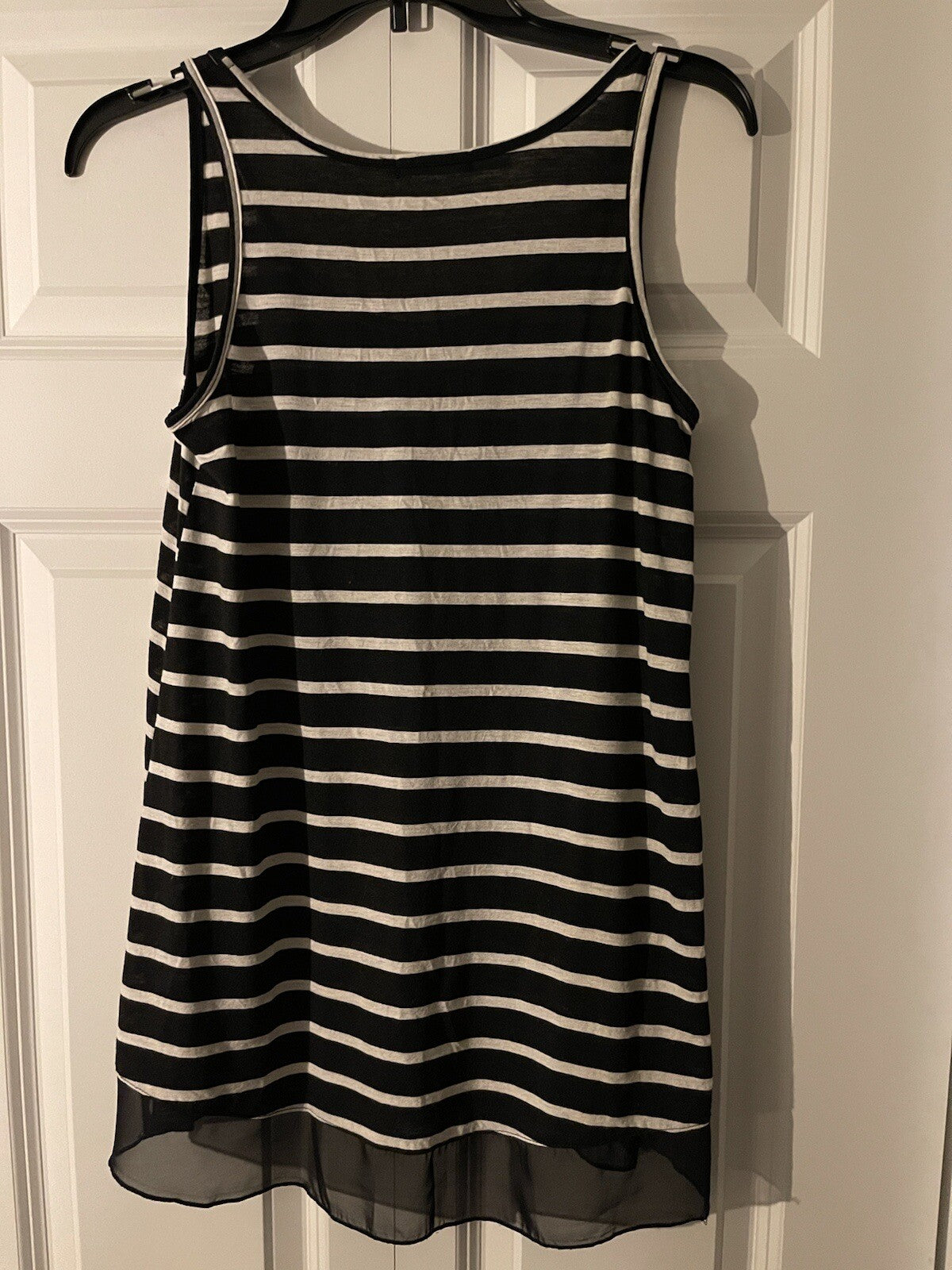 Maurices size small black and white striped sleeveless blouse 