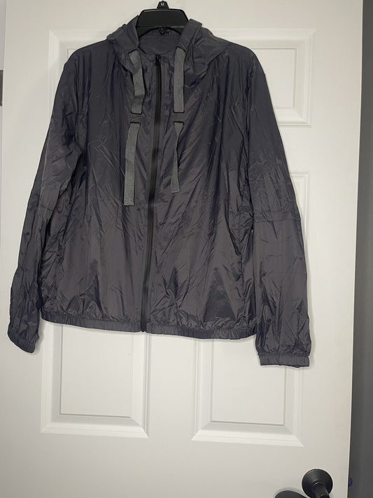 Zyia gray hoodie drawstring light windbreaker 3xl nwt