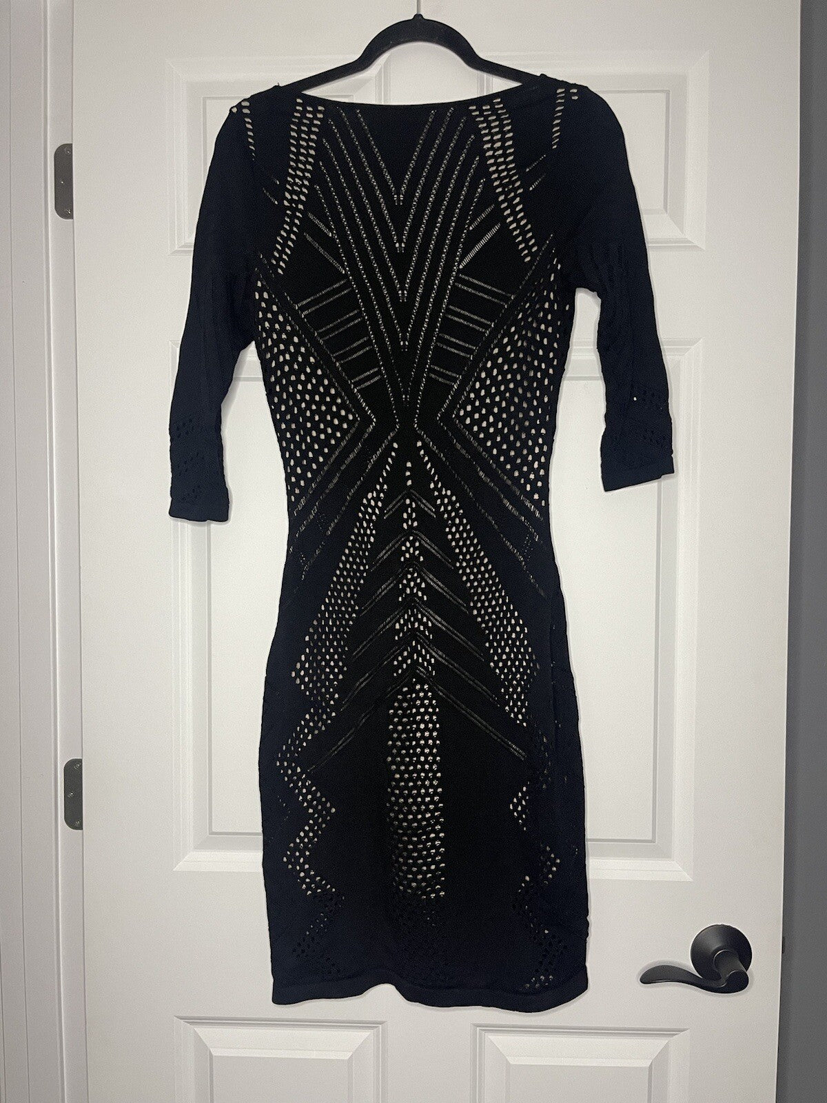 Calvin Klein dress 3/4 sleeve medium black with mesh And Beige