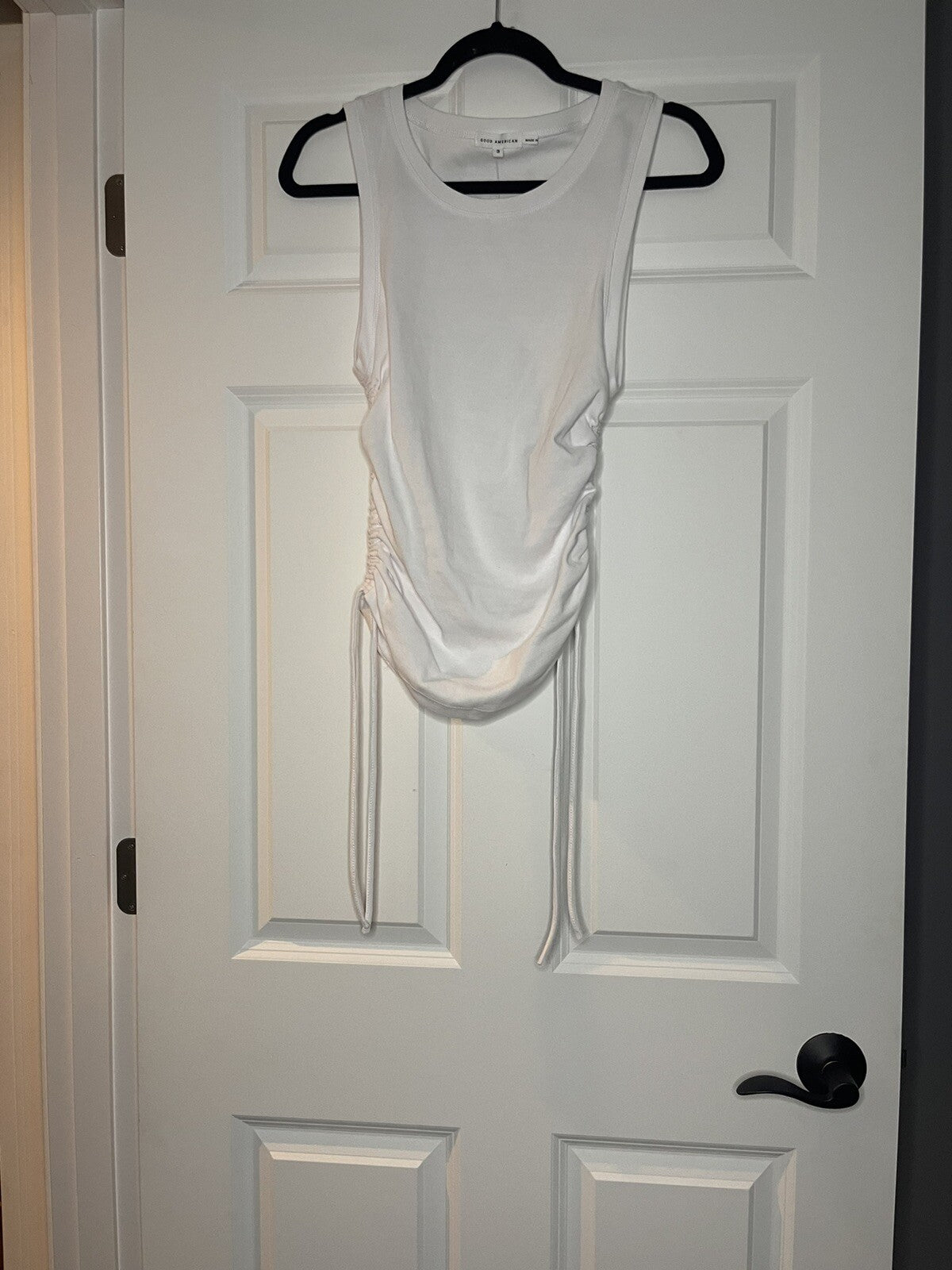 Good American size 3 sleeveless top cinched sides white NWT
