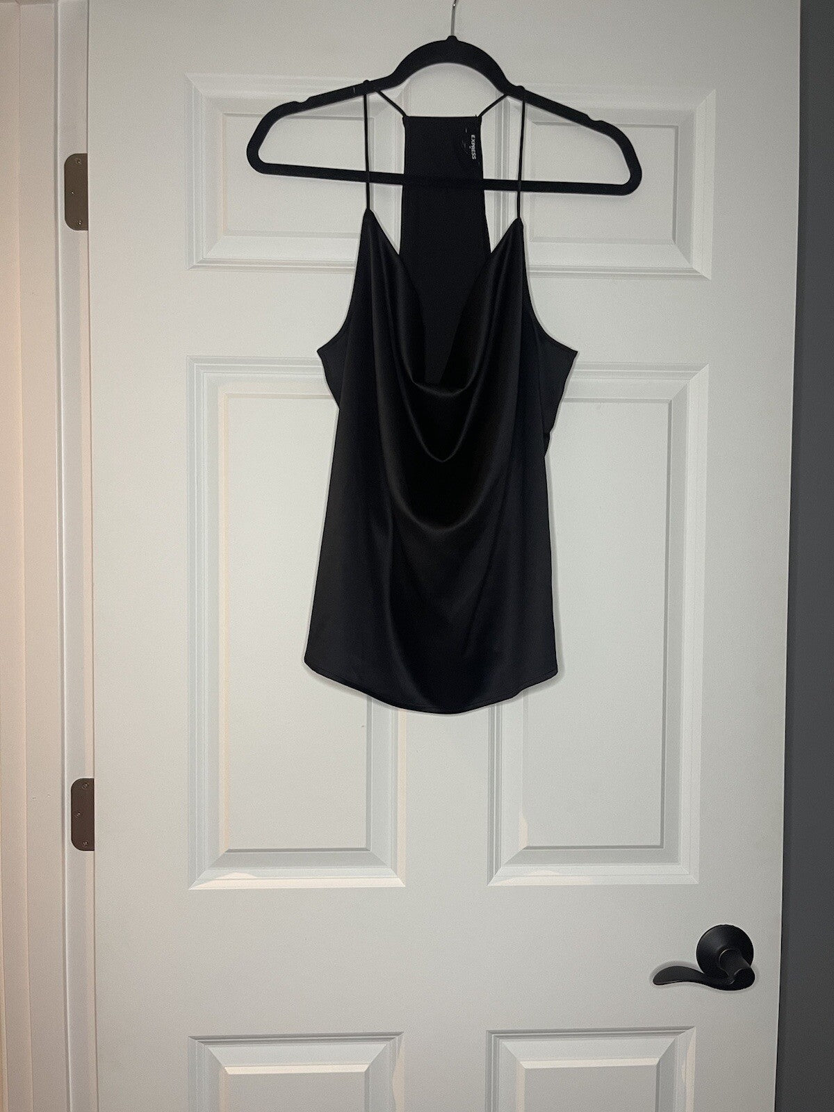 Express spaghetti strap sleeveless blouse large black 