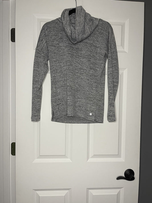 90 degree long sleeve turtleneck small gray black heathered