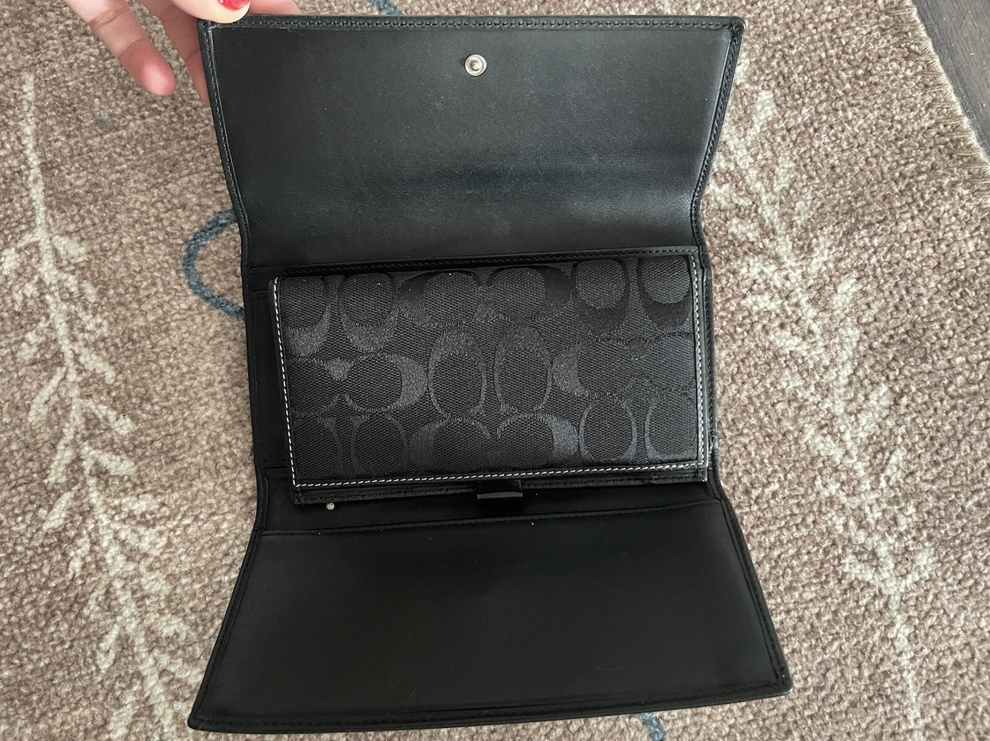 Coach wallet black logo print 