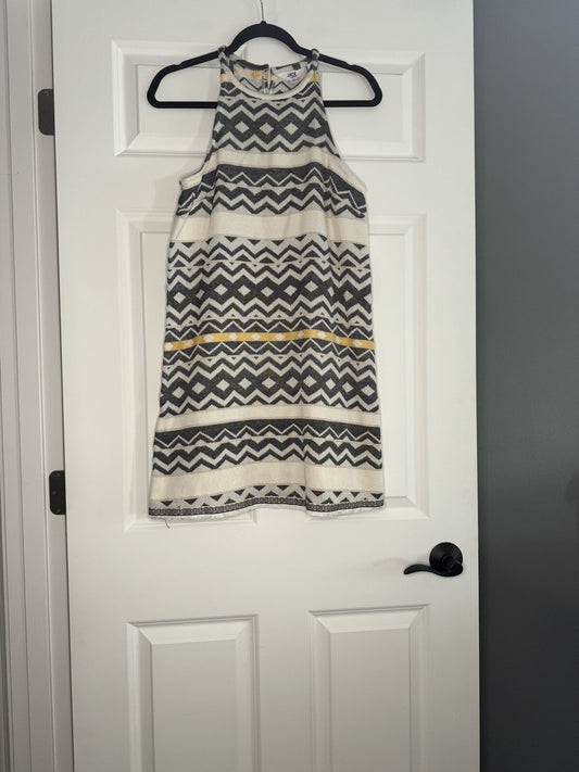 Jack Sleeveless Dress Size Small Blue Yellow Cream Print 