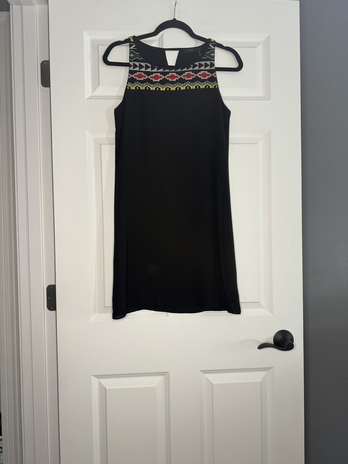 Thml Sleeveless Dress XS Black W Multi Stitching 