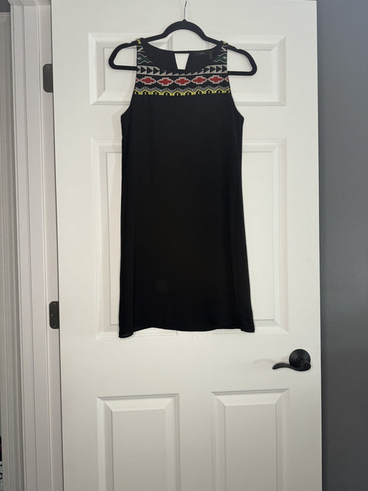 Thml Sleeveless Dress XS Black W Multi Stitching 