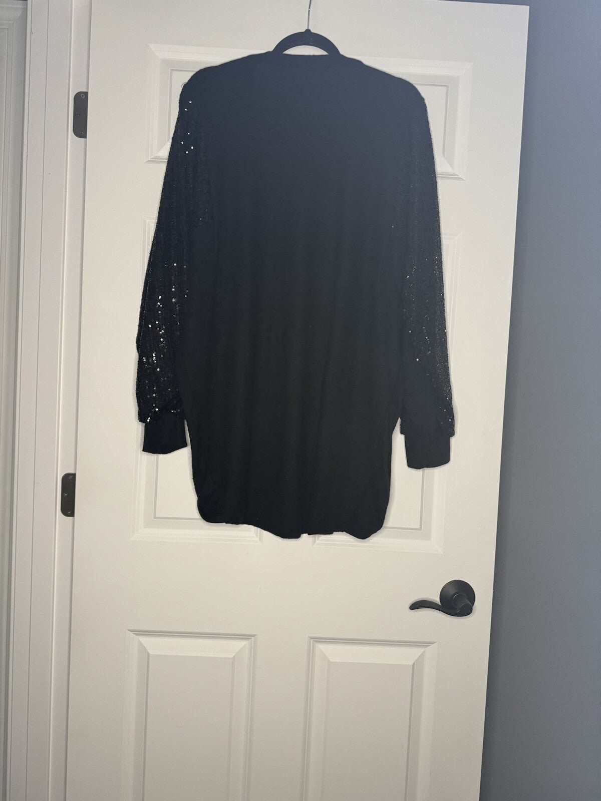 7th Ray Cardigan Black Sequins Sleeves Xl Nwt 