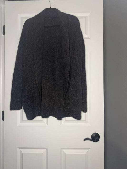 Barefoot Dreams Cozychic Lite Large/xl Cardigan Charcoal W Pockets 