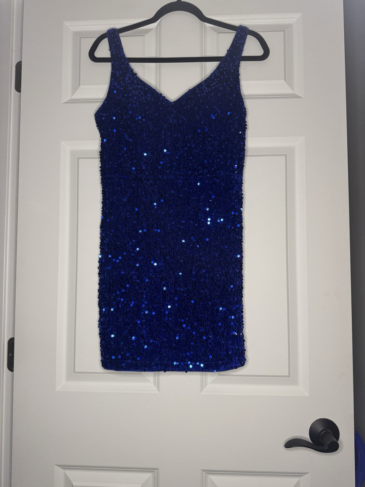 Unbranded Blue Velvet Sequins Dress Medium New In Bag 