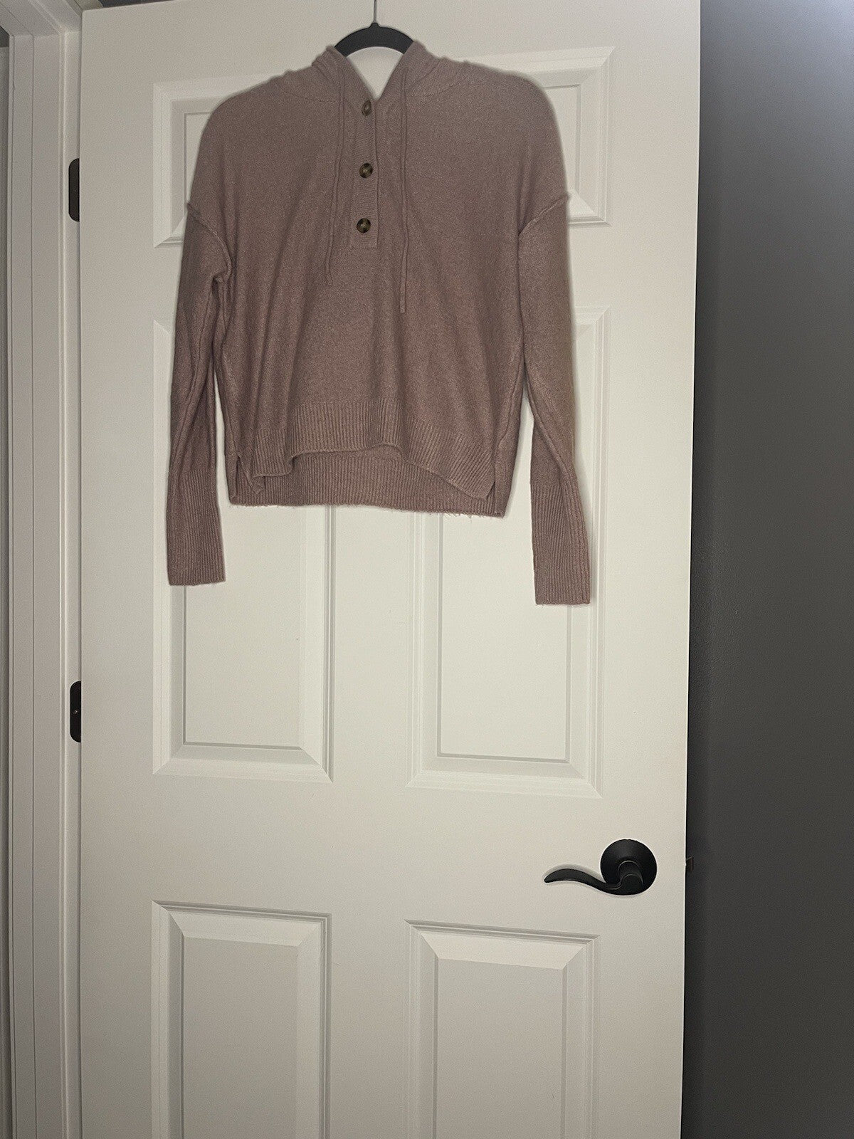 Pink Rose Hooded Sweater Small Purple 