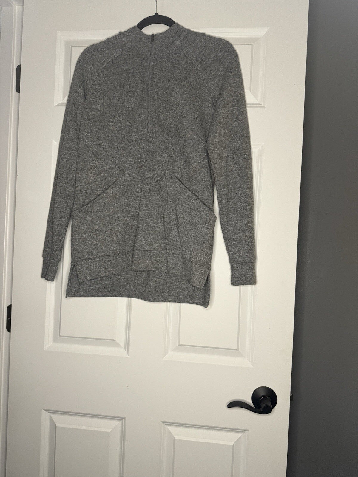 Lucy Half Zip Hooded Sweatshirt Small With Slits In Sides