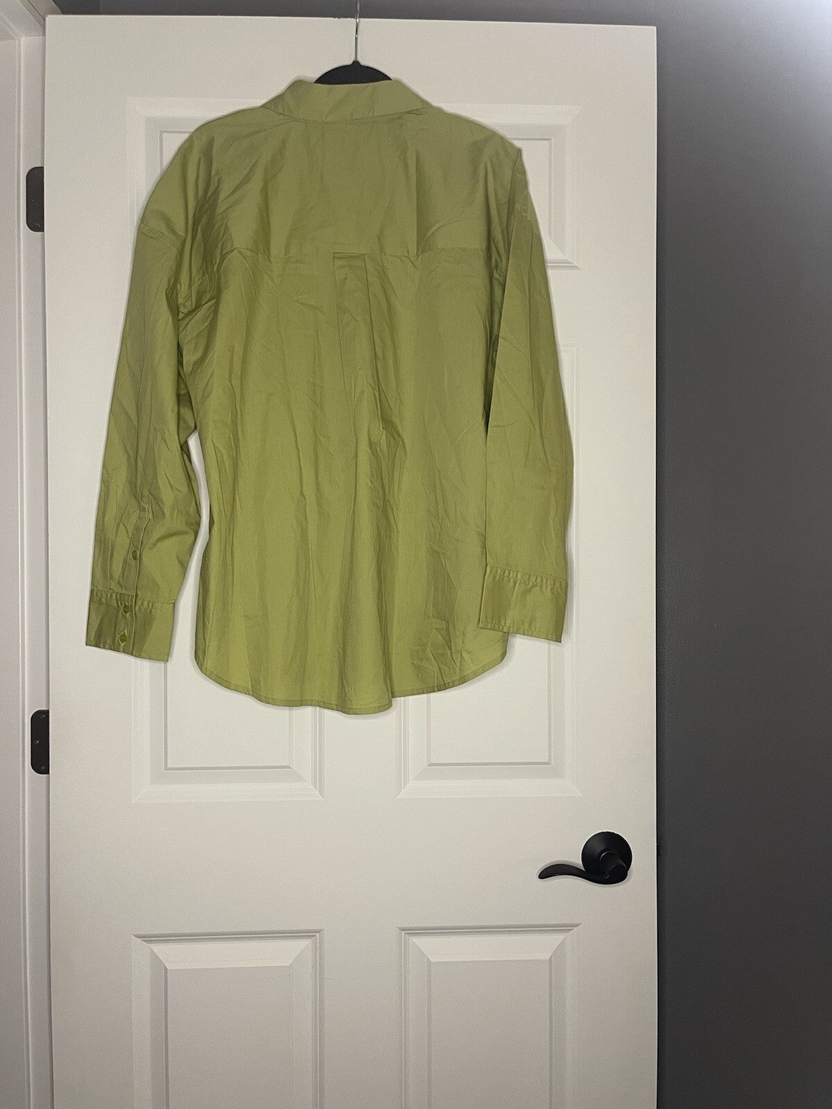 Abercrombie And Fitch Oversized Button Up Blouse Large Green Nwt Msrp 60.00