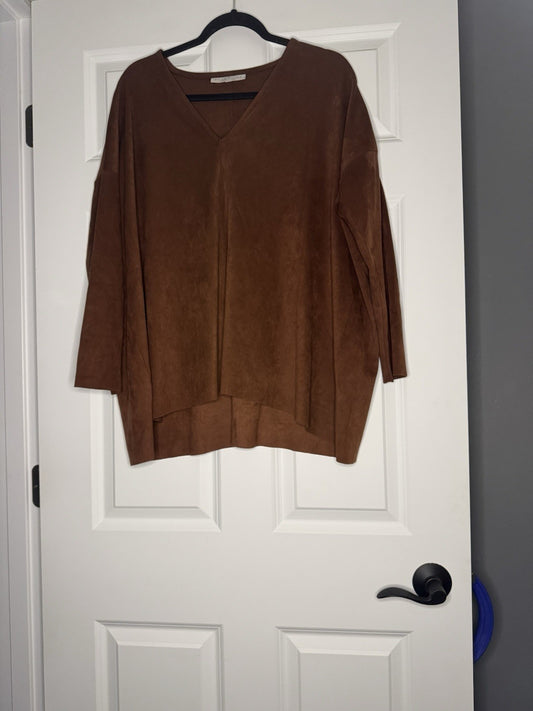 Bryn Walker Long Sleeve Blouse Brown Large 