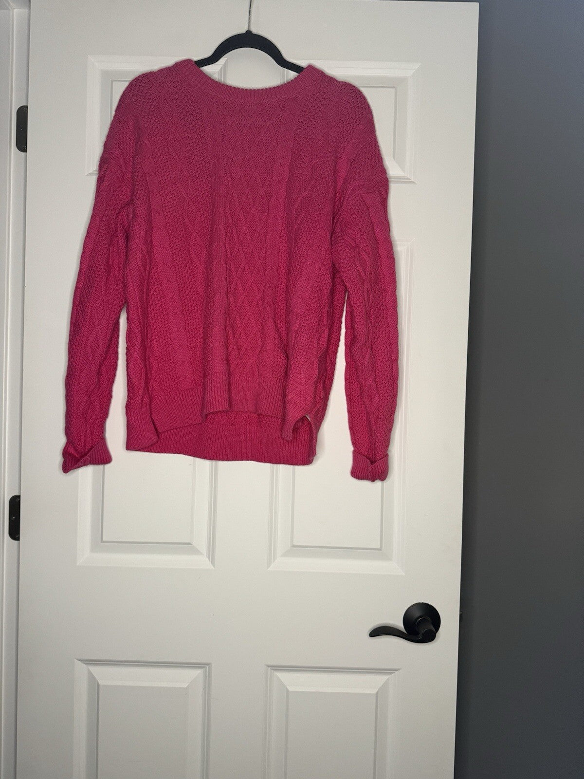 J Crew Knit Sweater Slits In Sides Pink Large 