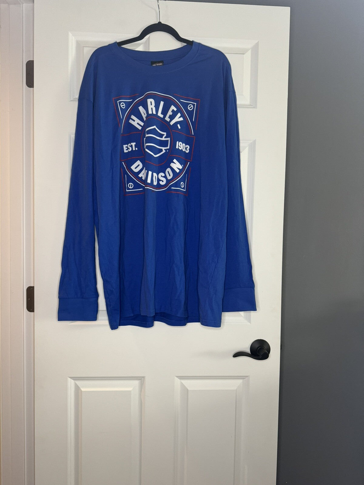 McGrath Harley Davidson Davenport Long Sleeve Shirt 5x Blue Multi Nwt 