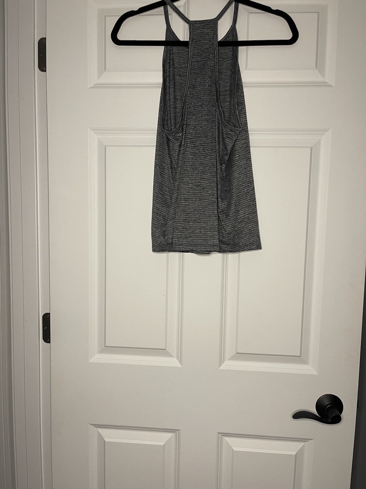 Old Navy Active Go Dry Tank Small Gray Black Stripe