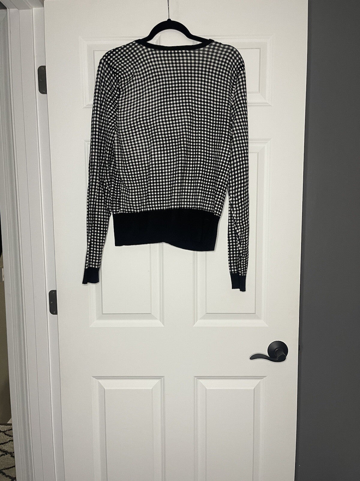 White House Black Market Cardigan Xl Black White Checkered 