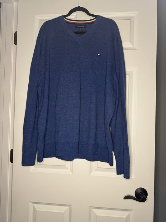 Tommy Hilfiger V Neck Sweater 3xl Blue 
