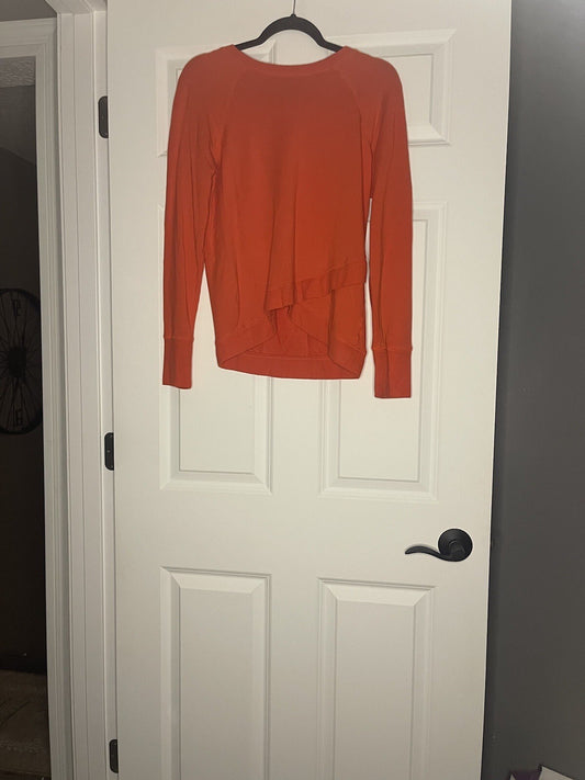 Athleta Small Sweatshirt Overlaps In Front Red
