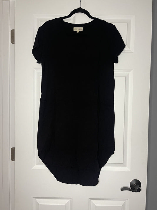 Cloth and stone short sleeve black dress small black 