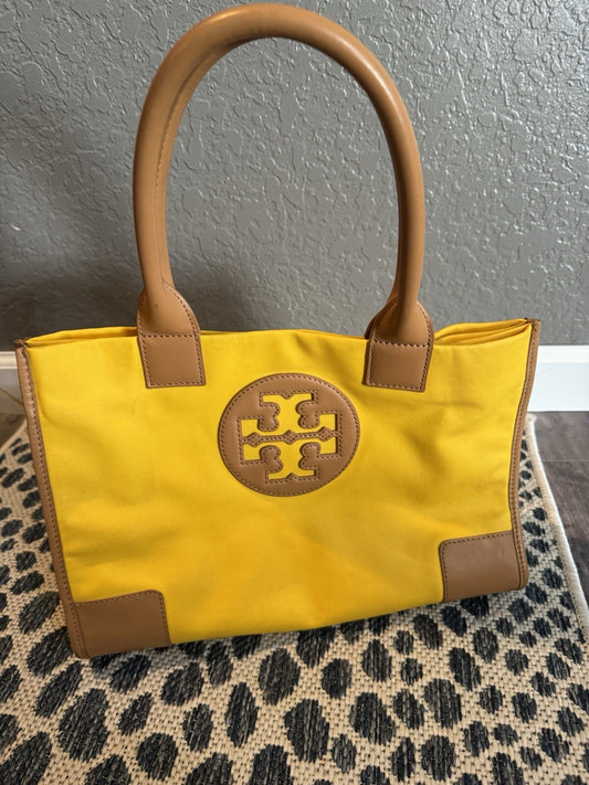 Tory Burch Tote Yellow Brown Some Markings As Shown