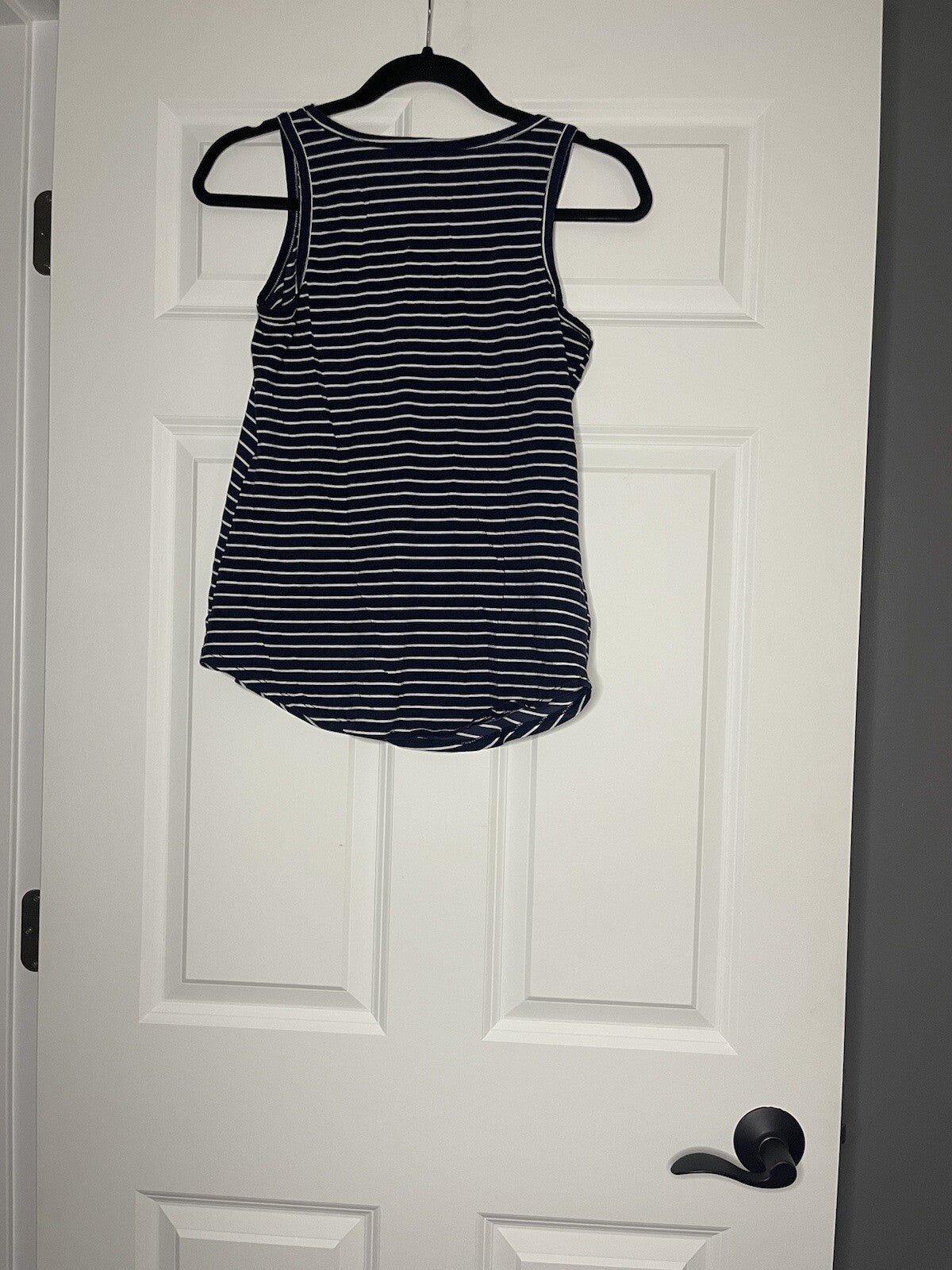 Loft sleeveless blouse xs petite navy white striped