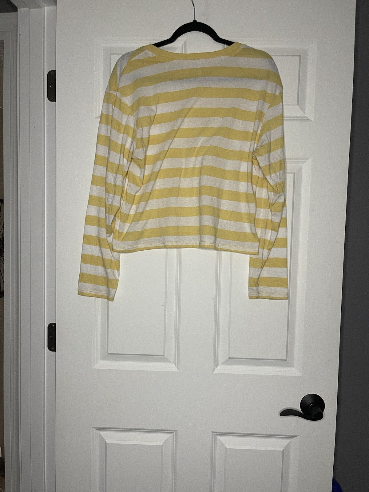 Z supply long sleeve blouse medium yellow white stripe