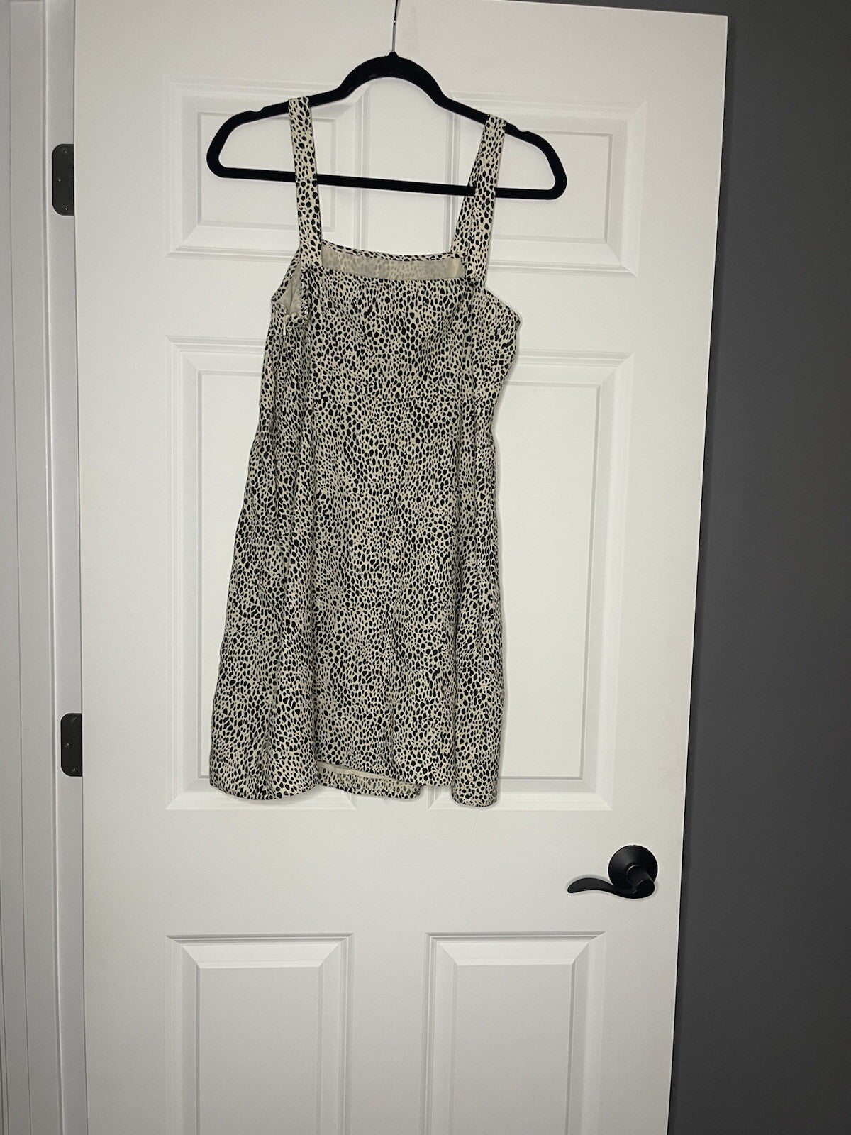 American Eagle sleeveless dress animal print black cream medium