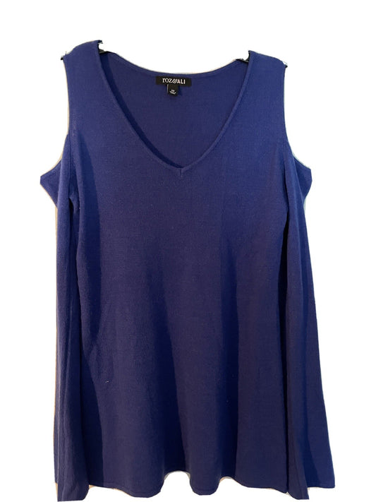 Roz Ali xs dark blue cold shoulder long sleeve sweater