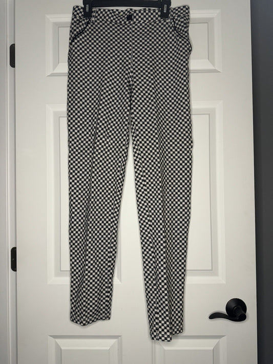 Betabrand Pants Large Black White Animal Print 