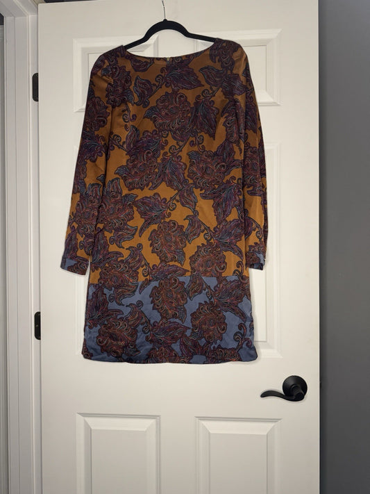 The Limited Long Sleeve Dress Medium Brown W Multi Paisley Print 