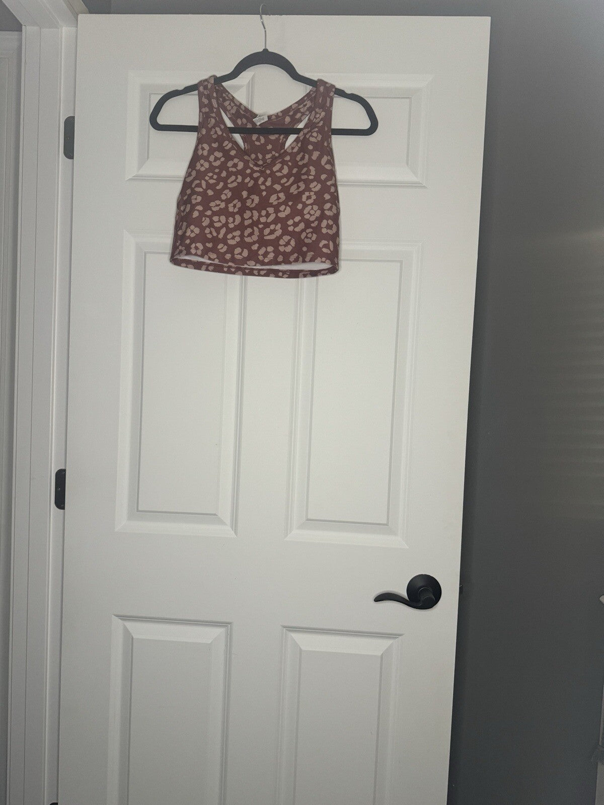 Sage 2 Piece Activewear Outfit Small Bra And Leggings Rust W Beige Print 