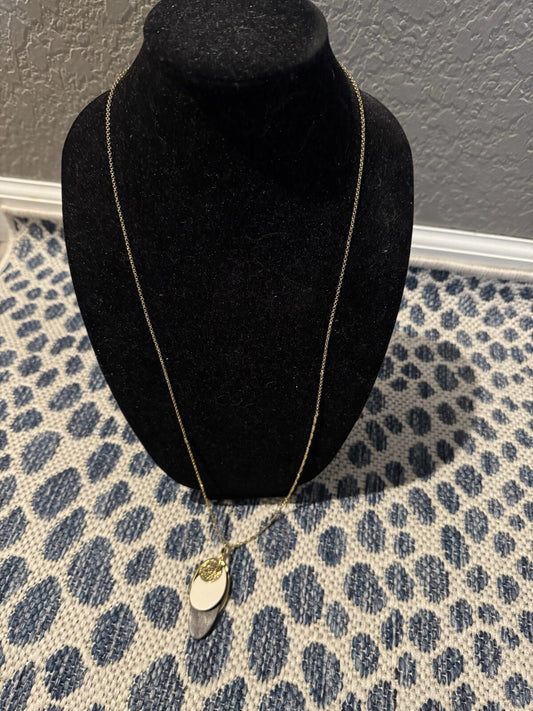 Stella And Dot Long Gold Necklace W Gold White Black Bangle