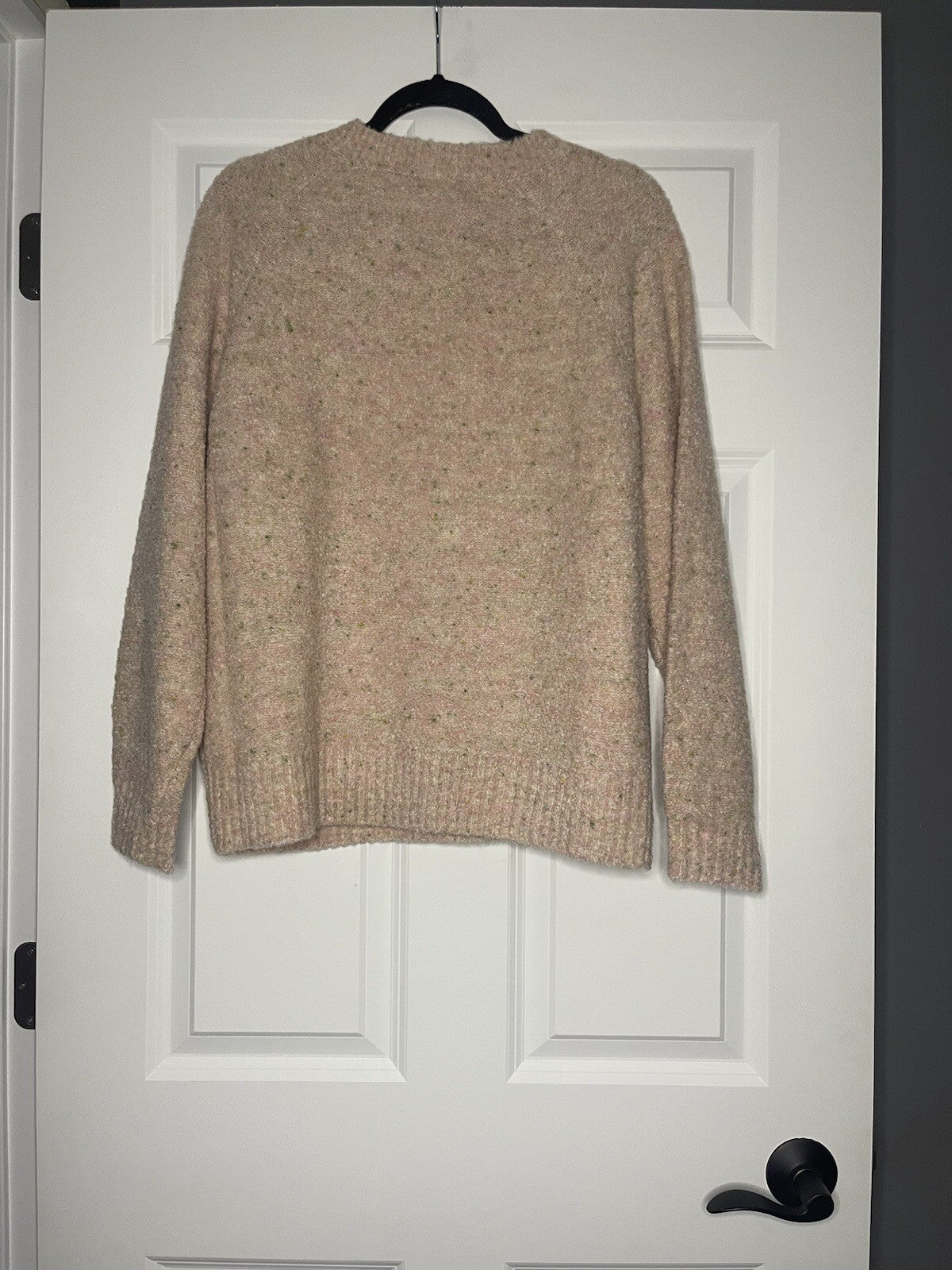 Loft sweater large pink green multi NWT