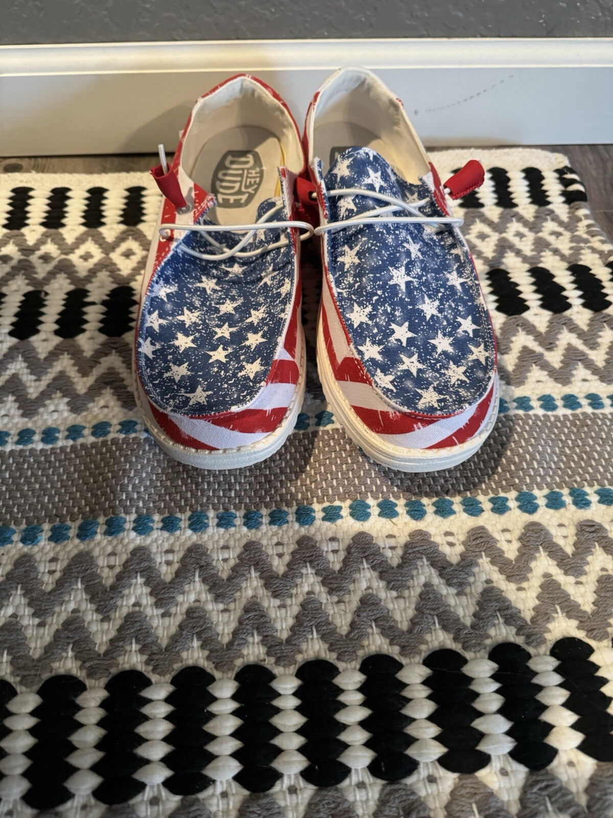 Hey Dudes American Flag Size 10 Brand New