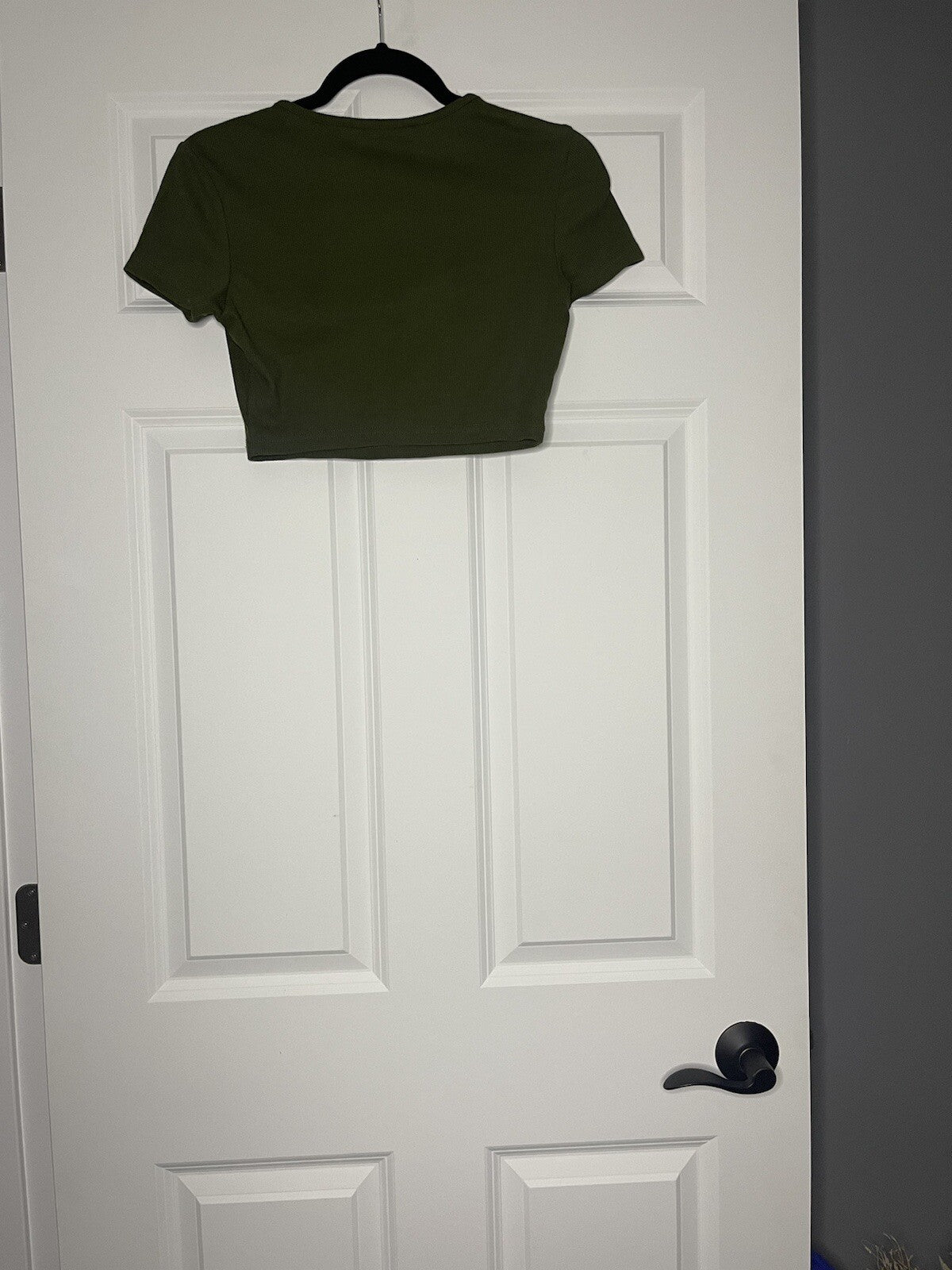 Shein short sleeve crop top green xs ribbed 