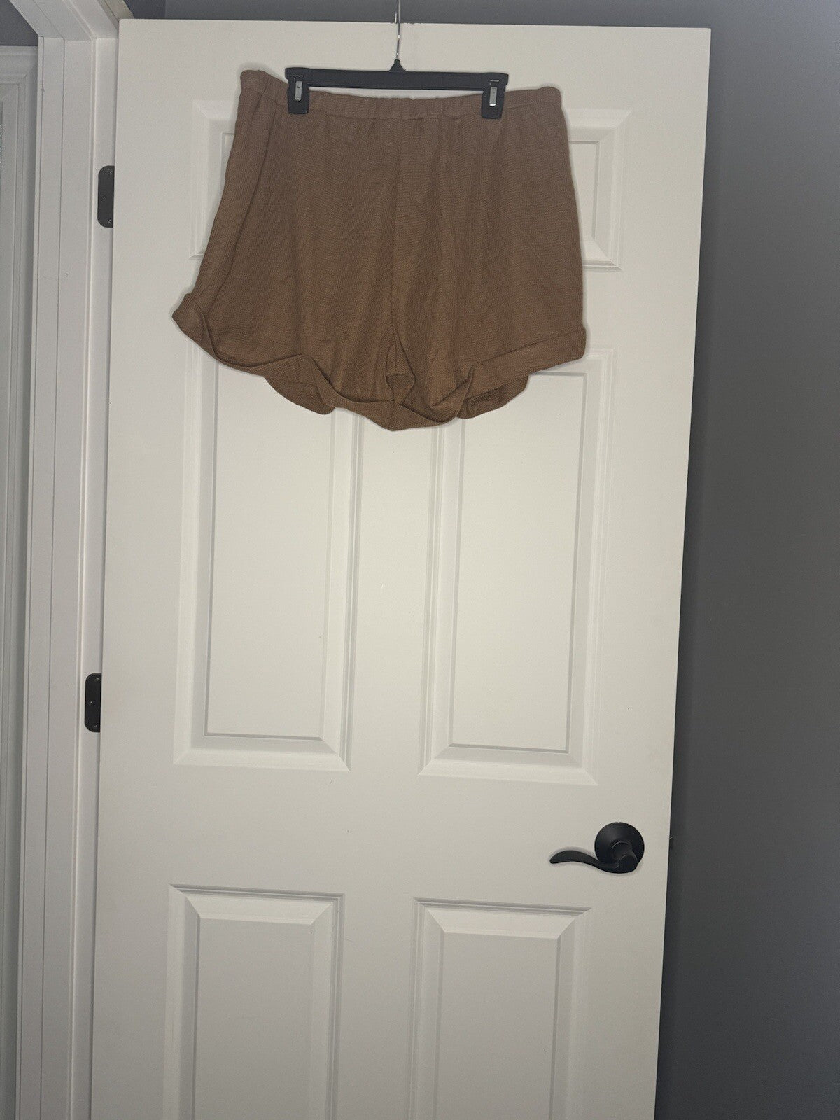 Ekouaer 2 Piece Outfit Xxl Brown Button Up Short Sleeve Shorts Nwt