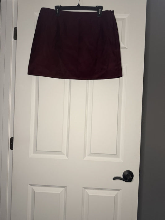 A New Day Skirt Burgundy Size 14 NWT 
