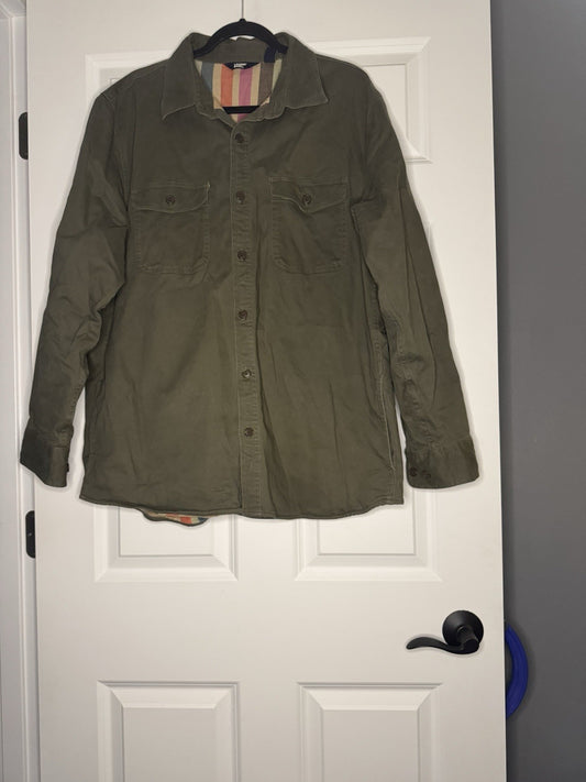 Lands End Traditional Fit Men’s Shacket Large 42-44 Green