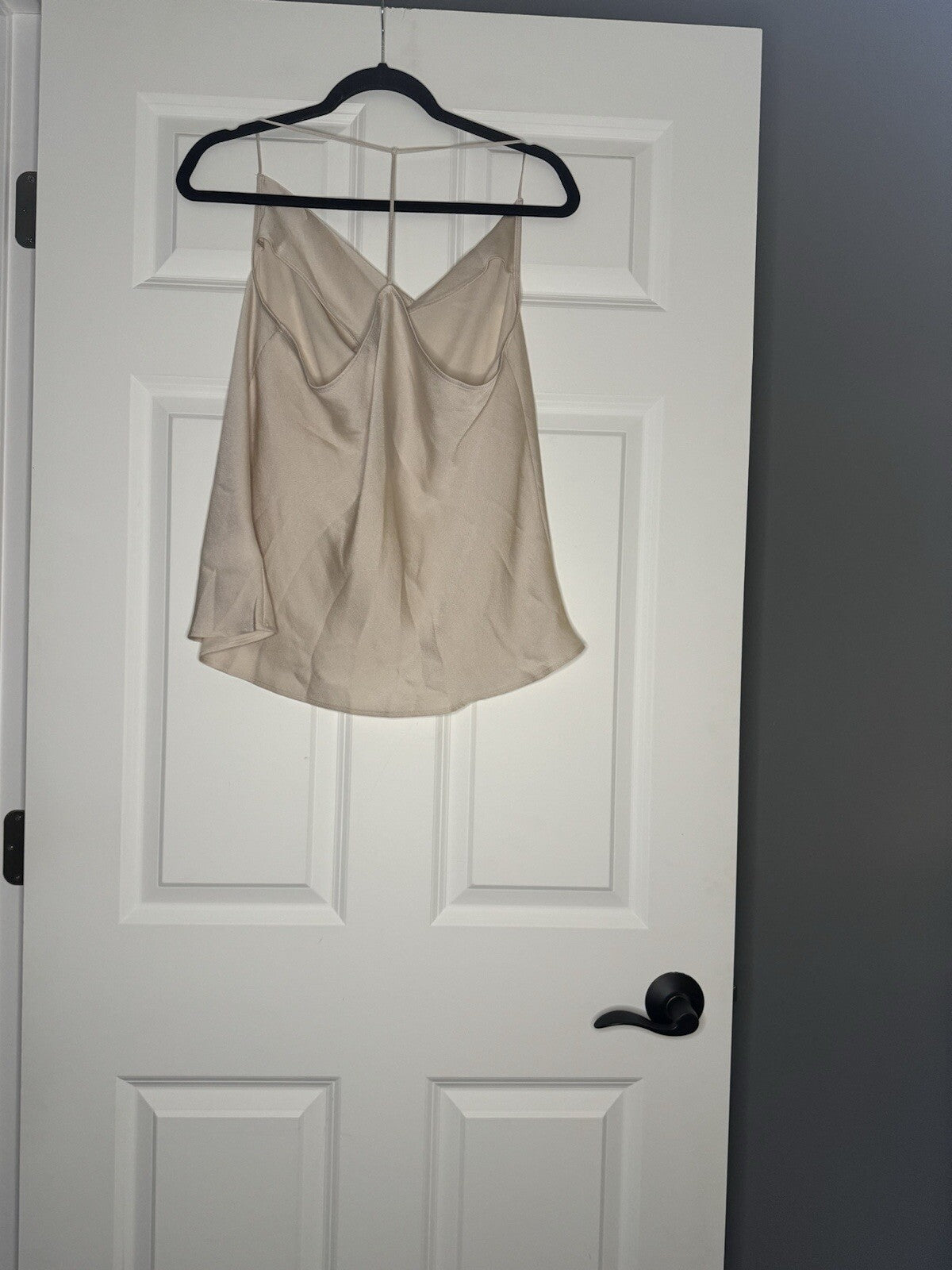 Express Sleeveless Blouse Beige Metallic Large Nwt 