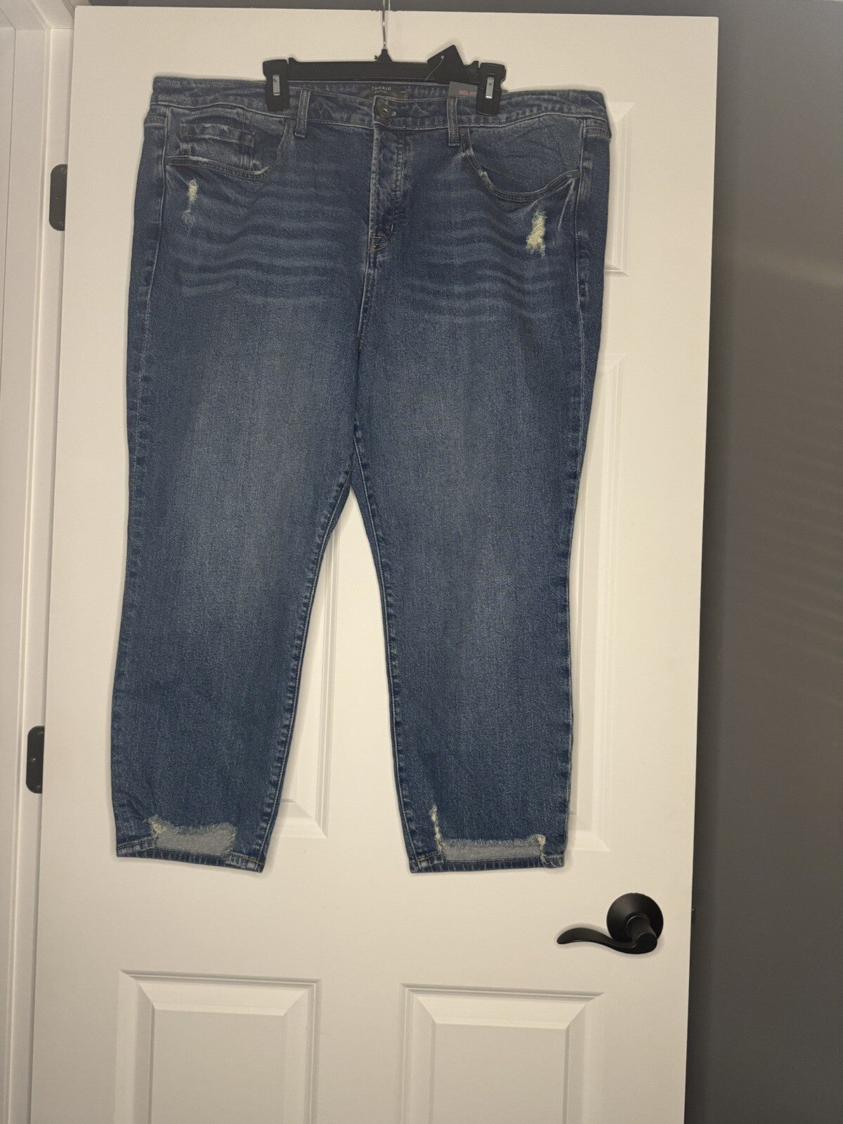 Torrid High Rise Straight Cropped Jeans 20 Short Distressed Blue Nwt 