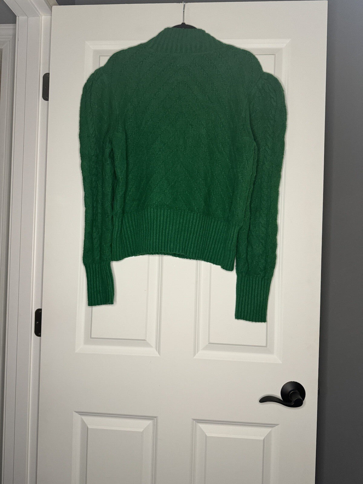 Loft Xl Knit Sweater Xl Poof Shoulders Green 