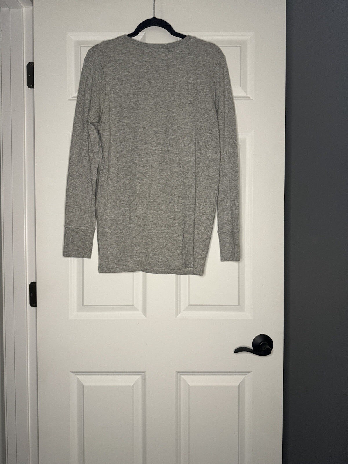 Athleta Crew Neck Sweatshirt Light Gray Twist Front Medium 